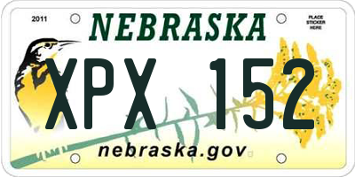 NE license plate XPX152