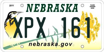 NE license plate XPX161