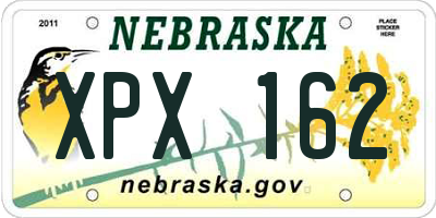 NE license plate XPX162