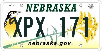 NE license plate XPX171