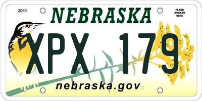 NE license plate XPX179