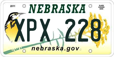 NE license plate XPX228