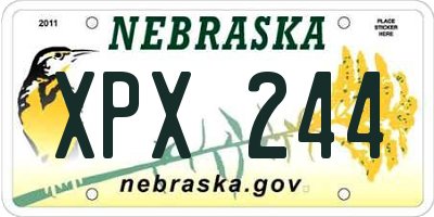 NE license plate XPX244