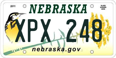 NE license plate XPX248