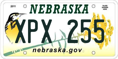 NE license plate XPX255