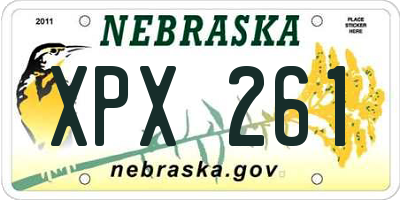 NE license plate XPX261