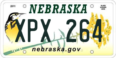 NE license plate XPX264