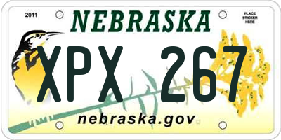 NE license plate XPX267