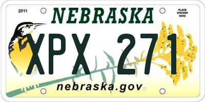NE license plate XPX271