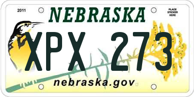 NE license plate XPX273