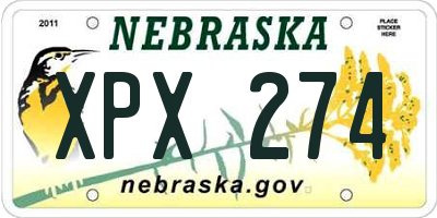 NE license plate XPX274