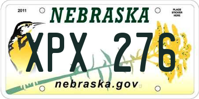 NE license plate XPX276