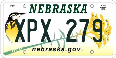 NE license plate XPX279
