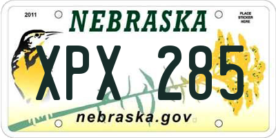 NE license plate XPX285