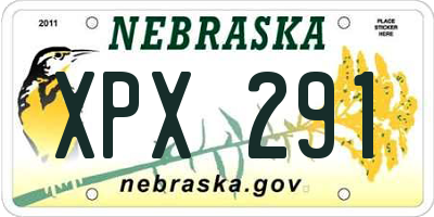 NE license plate XPX291