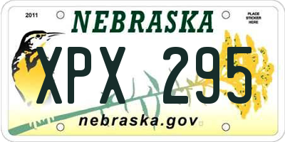 NE license plate XPX295
