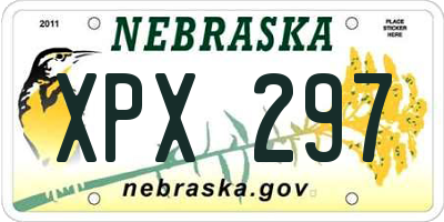 NE license plate XPX297
