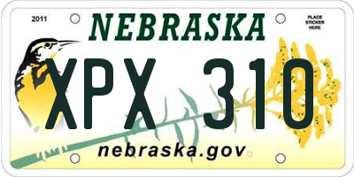 NE license plate XPX310