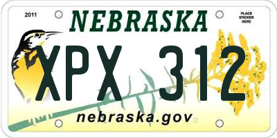 NE license plate XPX312