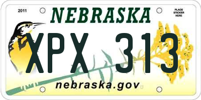 NE license plate XPX313