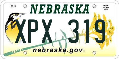 NE license plate XPX319