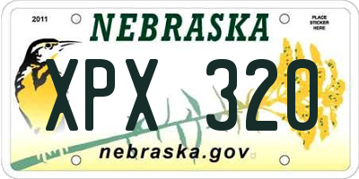 NE license plate XPX320