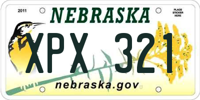 NE license plate XPX321