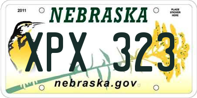 NE license plate XPX323