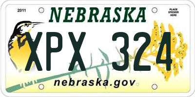 NE license plate XPX324