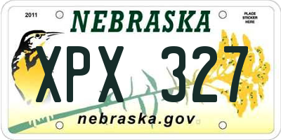 NE license plate XPX327