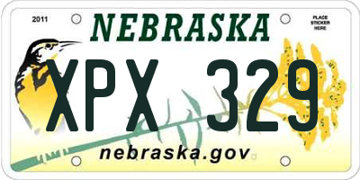 NE license plate XPX329