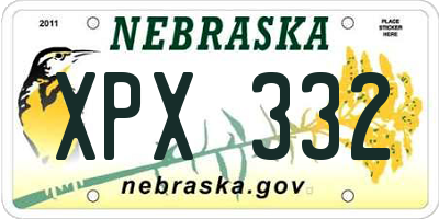 NE license plate XPX332