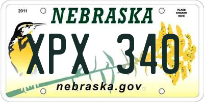 NE license plate XPX340