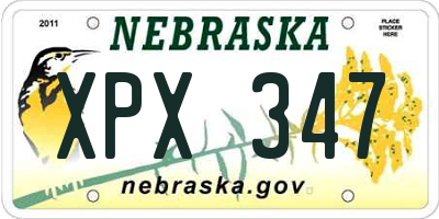 NE license plate XPX347