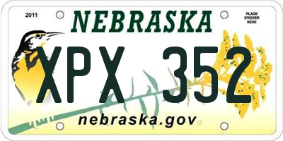 NE license plate XPX352