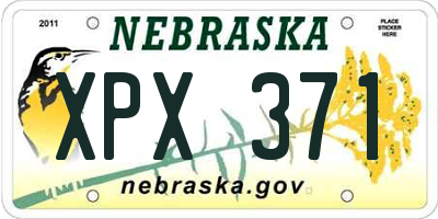 NE license plate XPX371