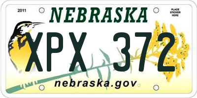 NE license plate XPX372