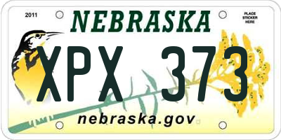 NE license plate XPX373