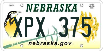 NE license plate XPX375