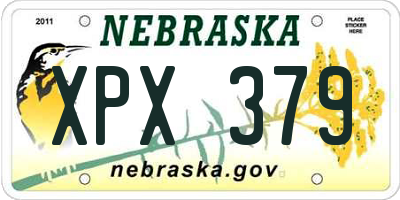 NE license plate XPX379