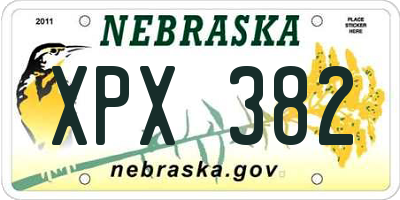 NE license plate XPX382
