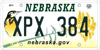 NE license plate XPX384