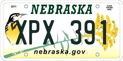 NE license plate XPX391