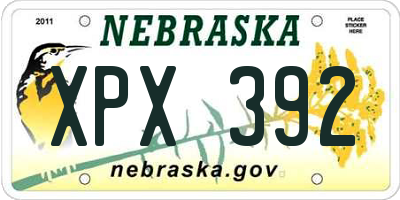 NE license plate XPX392