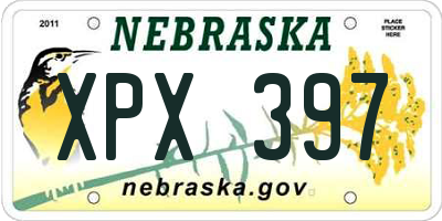 NE license plate XPX397