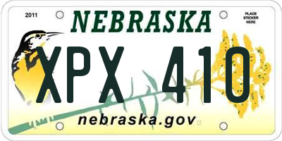 NE license plate XPX410
