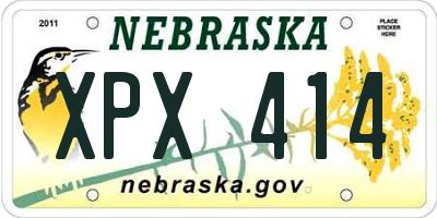 NE license plate XPX414