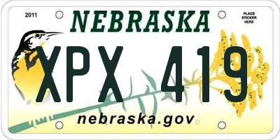 NE license plate XPX419
