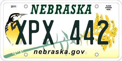 NE license plate XPX442