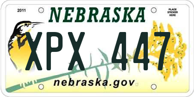 NE license plate XPX447